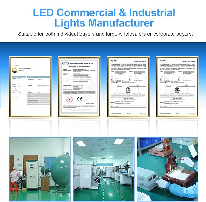 9 Pack 500W LED High Bay Light 72, 500LM DLC ETL Listed Industrial Grade UFO ...