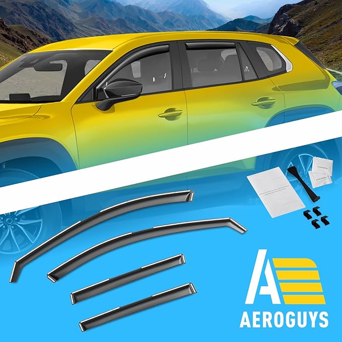 Extra Durable Window Deflectors in-Channel Window Visors Rain Guards Fit (4pcs)