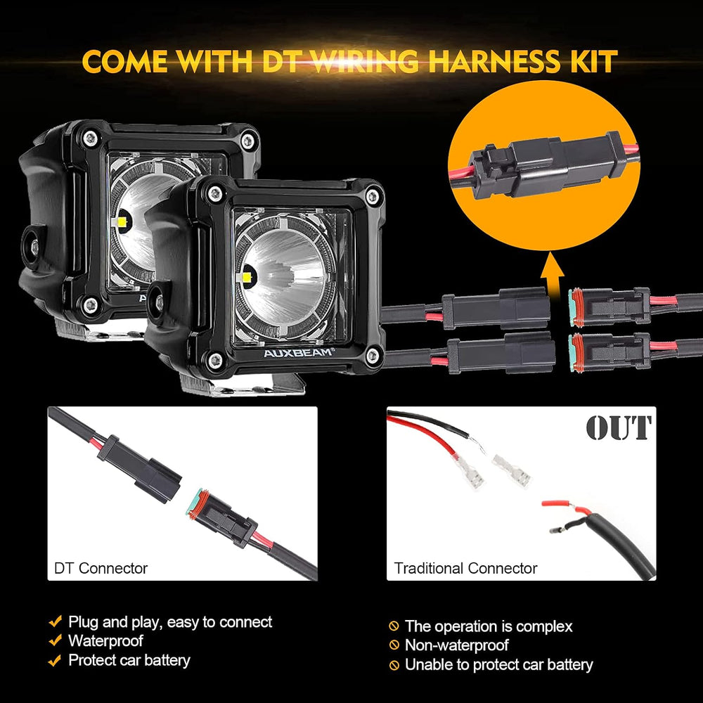 Auxbeam FA Series 3-Inch LED Cubes Offroad Pod Lights Driving Spot Lights
