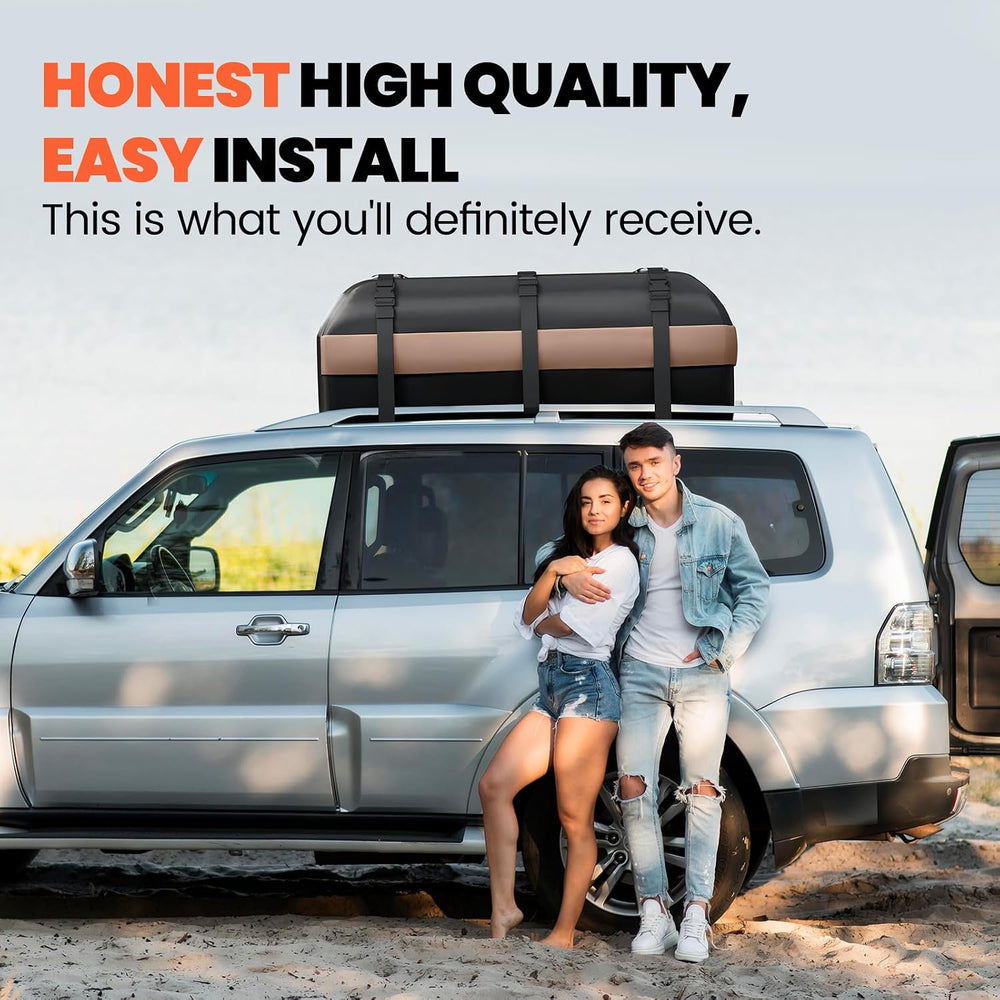 Asinking Car Rooftop Cargo Carrier Bag, 15 Cubic Feet Waterproof Roof Cargo B...
