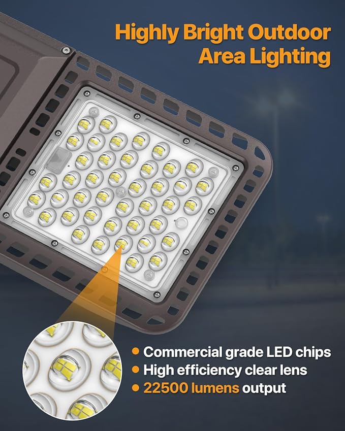 LED Parking Lot Lights 150W Slip Fitter Mount Outdoor Street Pole Light