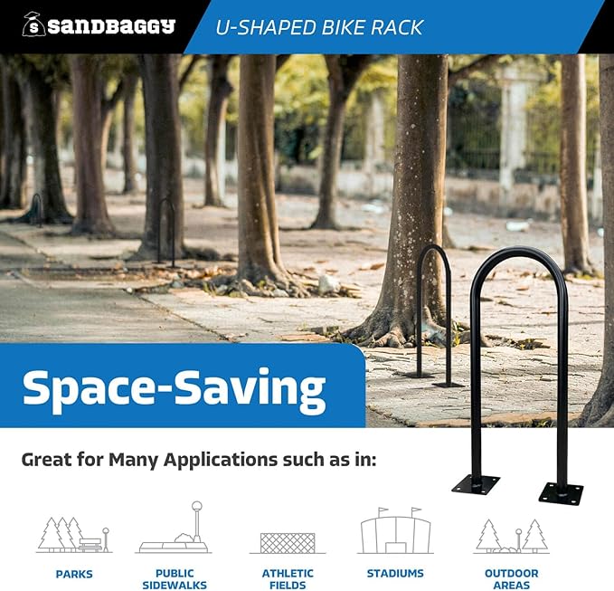 Sandbaggy In Ground Bike Rack | U Shaped, Commercial, 1 Loop, Galvanized Steel