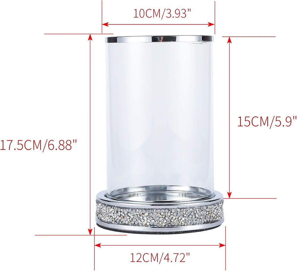 Pillar Candle Holders set of 2,Hurricane Candle Holders for Pillar Candle,Gla...