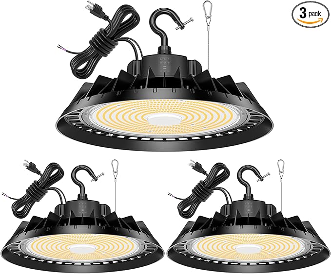 3Pack LED High Bay Lights, Super Bright 240W UFO High Bay LED Shop Lights