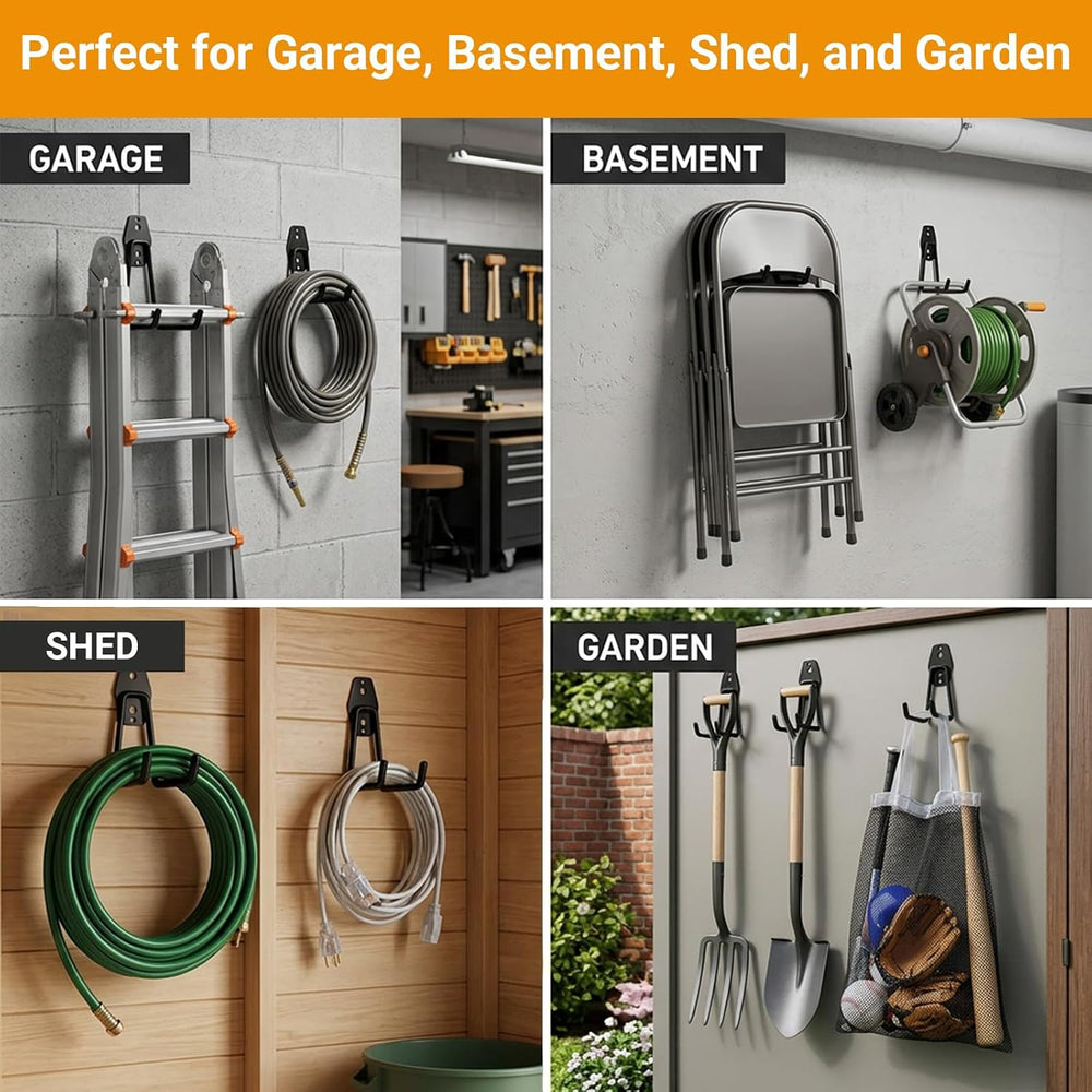 Garage Hooks, 12 Pack Wall Hooks for Hanging Heavy Duty Ladders, Bikes, Tools...