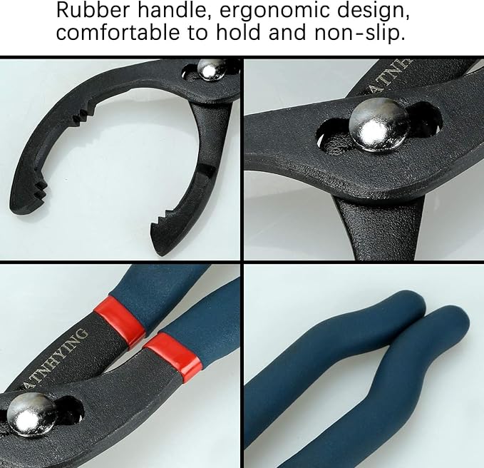 Oil Filter Wrench Set, Oil Filter Removal Tool, No Slipping (2pcs)