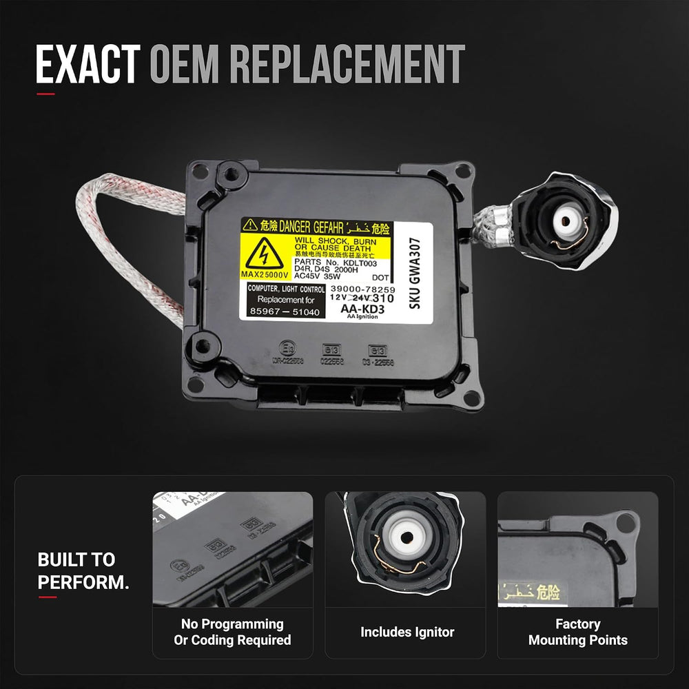 HID Xenon Headlight Ballast - Compatible with Lexus, Toyota - ES350, GS300, G...