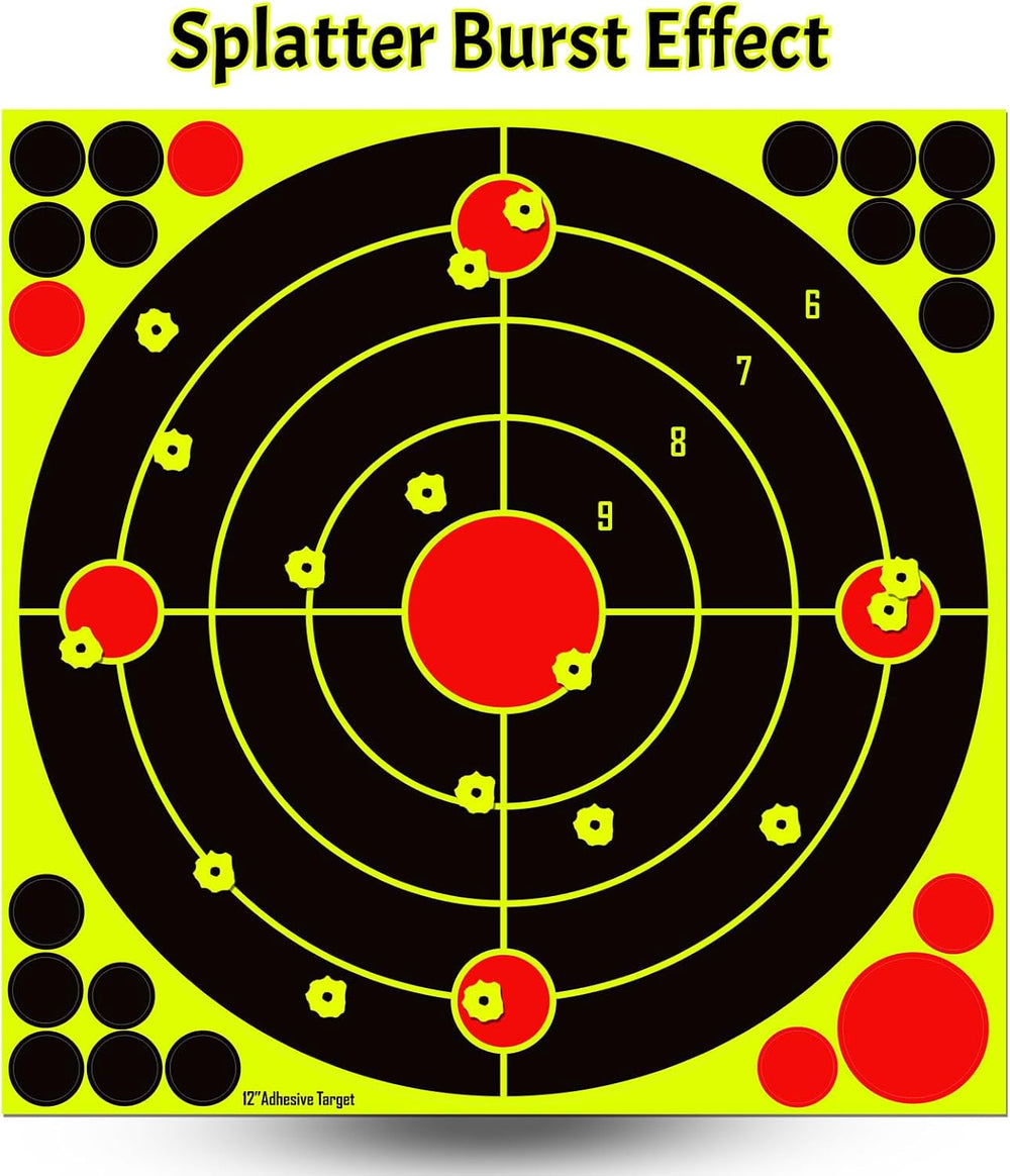 12x12 Inch Splatter Adhesive Targets, Reactive Shooting Stickers
