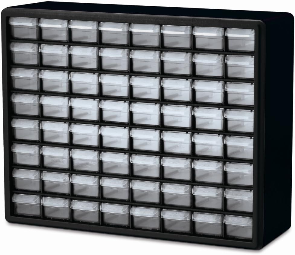 Akro-Mils 64-Drawer Plastic Storage Cabinet, 20"W x 6"D x 16"H...