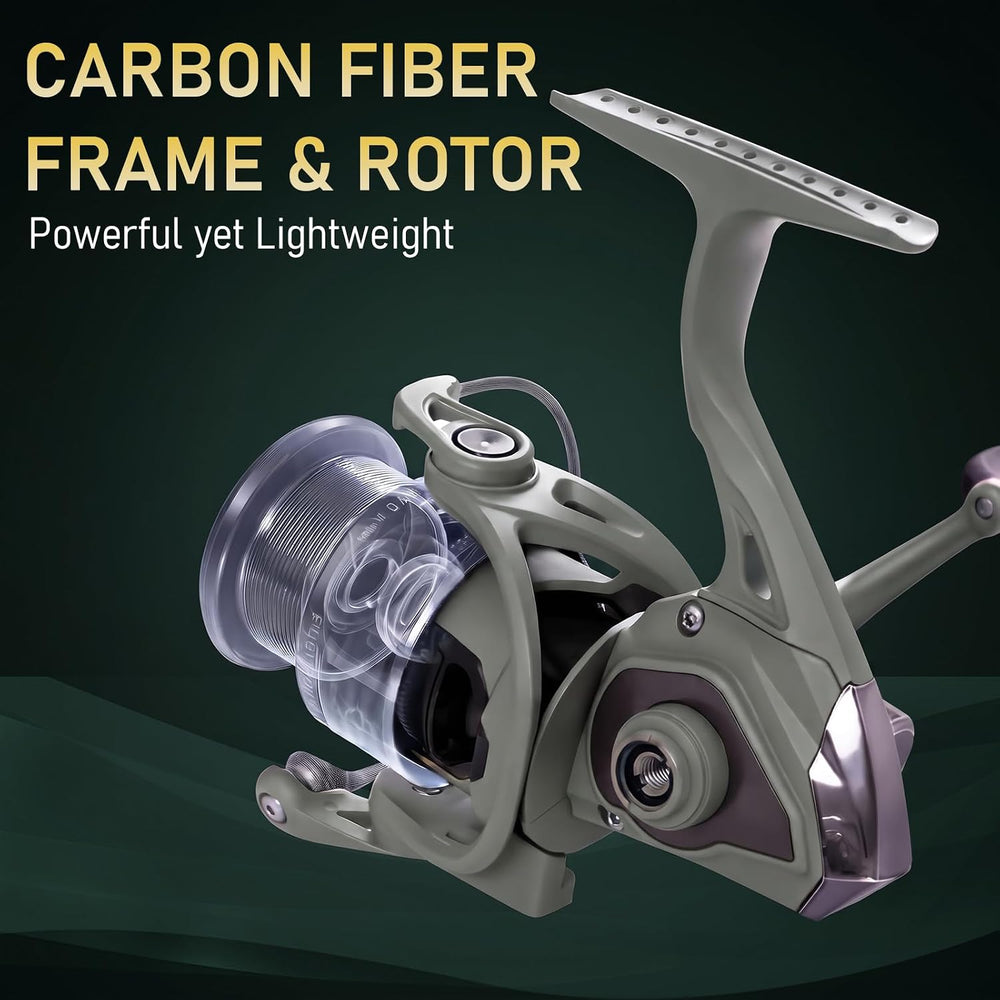 XYRA Spinning Reel, Carbon Fiber Body, 15 lb Max Drag, 7+1BB, Size 3000