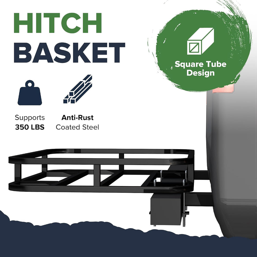 ARKSEN 32 x 26 x 4 Inch Heavy Duty Bumper Mounted Cargo Rack Carrier 350 Lbs ...