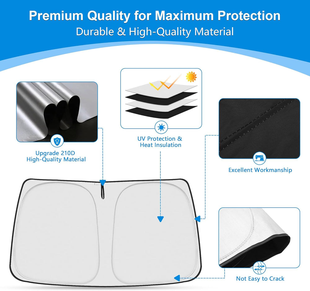Front Windshield ＆ Side Window Sun Shade for 1992-2025 Fo-rd E-Series E-150 E...
