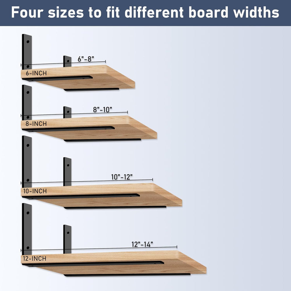 ELSKER&HOME Shelf Brackets 10 Inch 8 Pack Heavy Duty Black Metal L Brackets