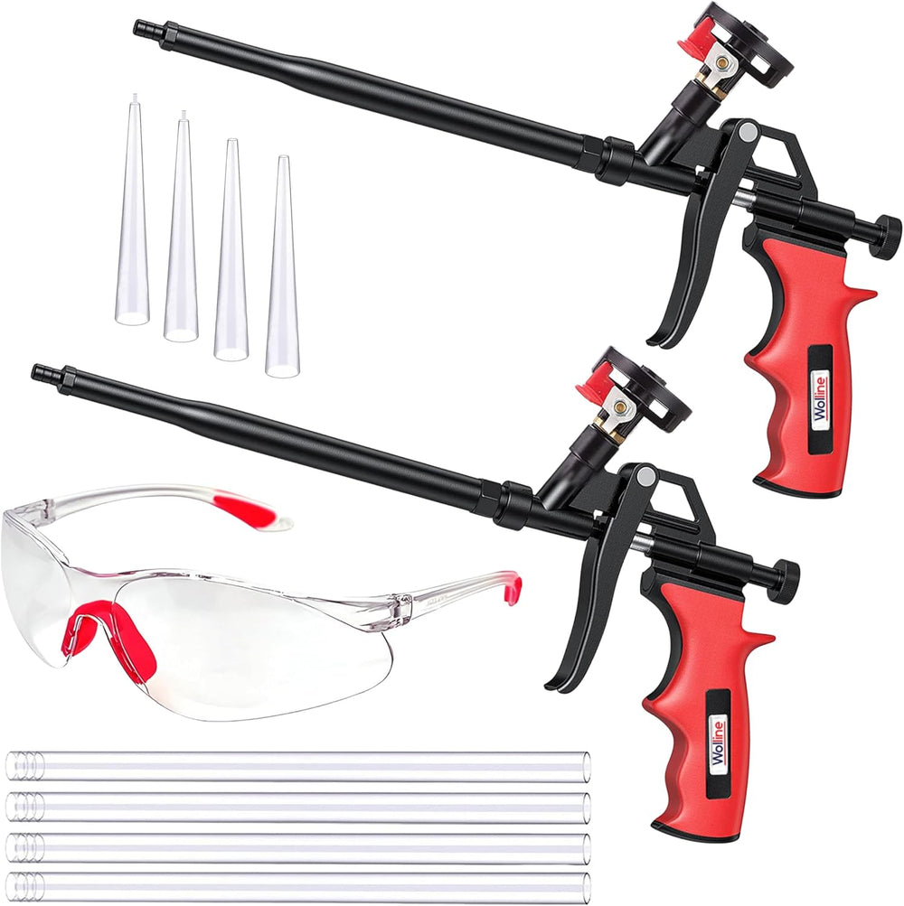 Spray Foam Insulation Gun, Teflon-Coated, Red, 2 Pack