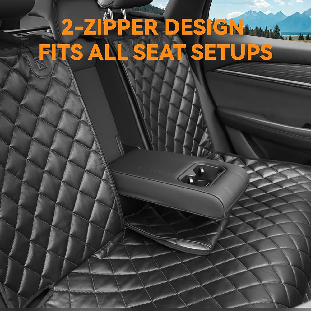 Dog Car Seat Cover for Back Seat,PU Leather BackSeat Dog Cover,Stnd,Black