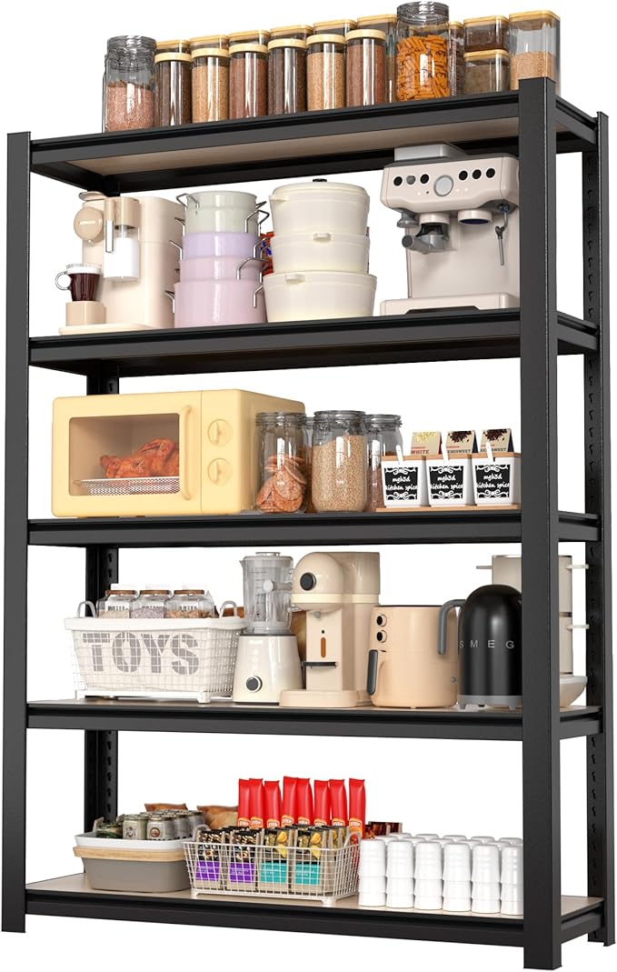 WORKPRO House 3000lbs 5-Tier Shelving Unit, Boltless Book Shelf, Shelf Organizer