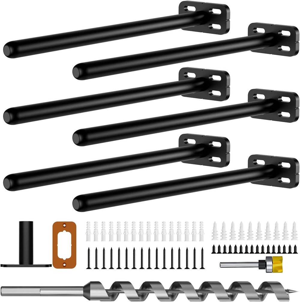 6pcs Wall Shelf Brackets Heavy Duty Floating Shelf Bracket Hidden,Invisible B...