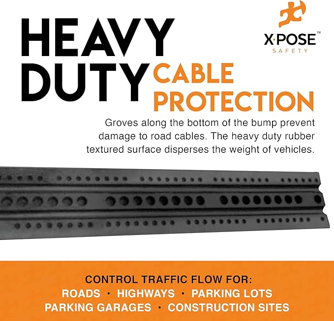 Speed Bump Strip - 6 Ft Rubber Speed Humps - Stop and Slow Cars -
