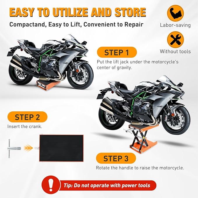 Nilight Motorcycle Lift Jack 1100 LBS Scissor Jacks Stand Lift
