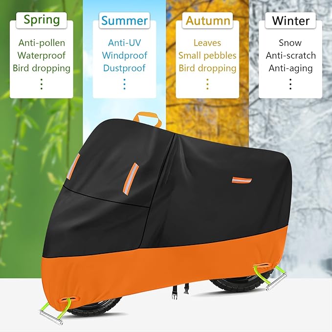 Motorcycle Cover 300D Oxford Motorcycle Covers Waterproof Outdoor Storage Fit