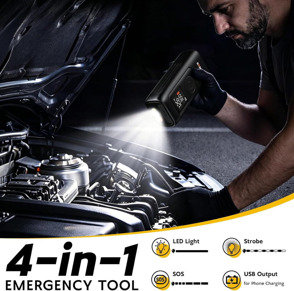 Smart Heavy Duty Tire Inflator, Auto Shut-Off at Target PSI, Portable Air Com...