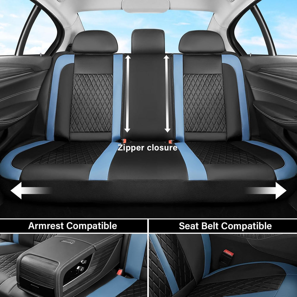 Coverado Universal Leather Seat Covers Full Set for 5 Seats – Waterproof, Dur...
