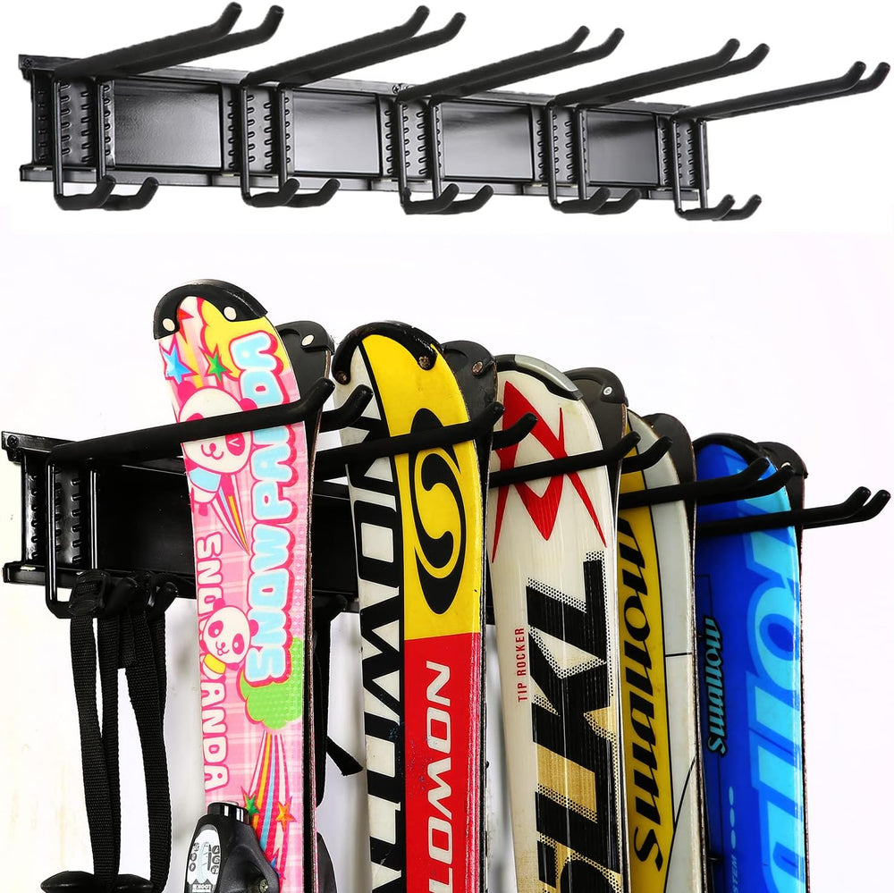 Ultrawall 24-Inch Wall Mounted Ski Rack, Holds Up to 300lbs, Powder-Coated Steel