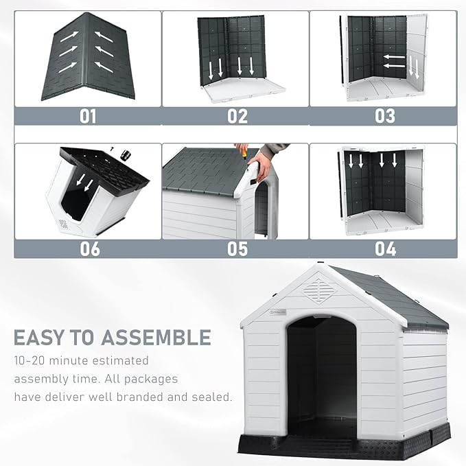 LEMBERI Durable Waterproof Plastic Dog House