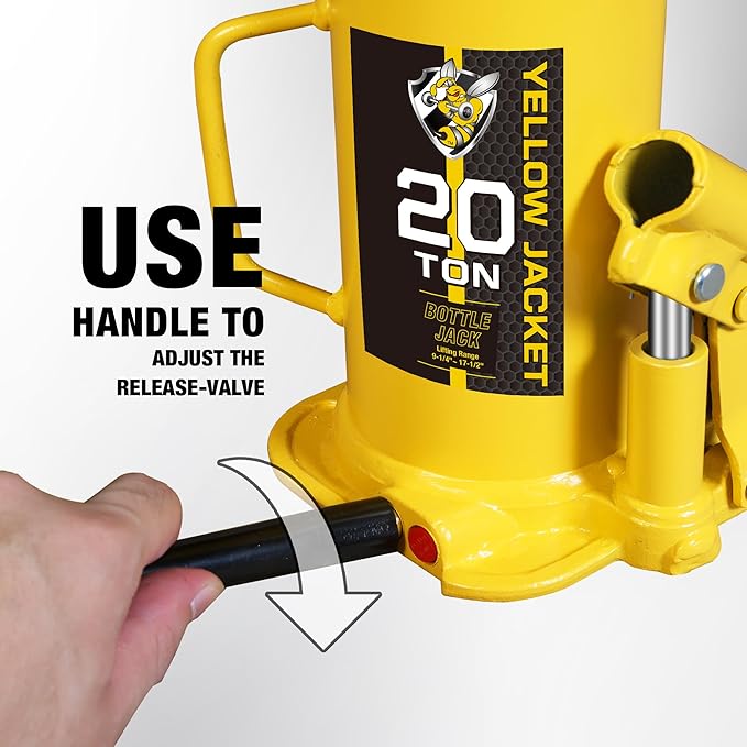 YELLOW JACKET 20 Ton Muti-Directional Welded Bottle Jack, Horizontal Bottle