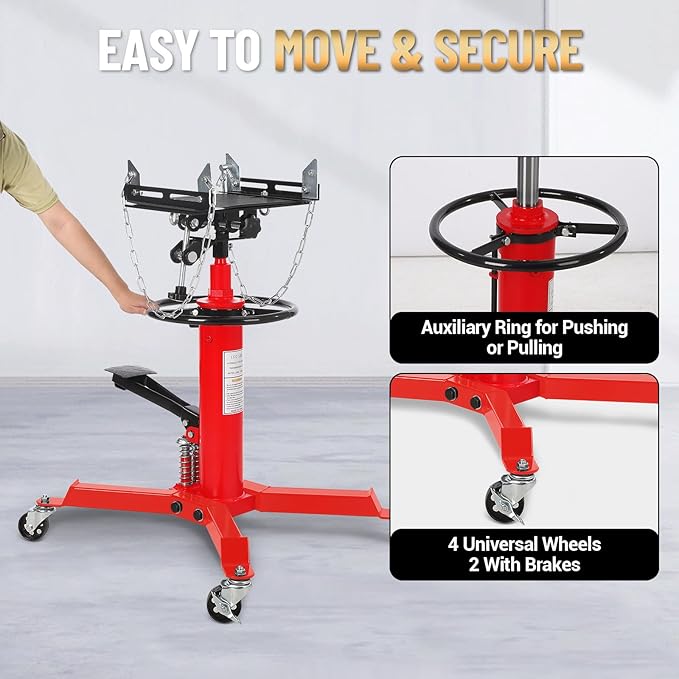 Dual Plunger Hydraulic Transmission Jack 1322lbs Capacity, 33.5"-69&quot...