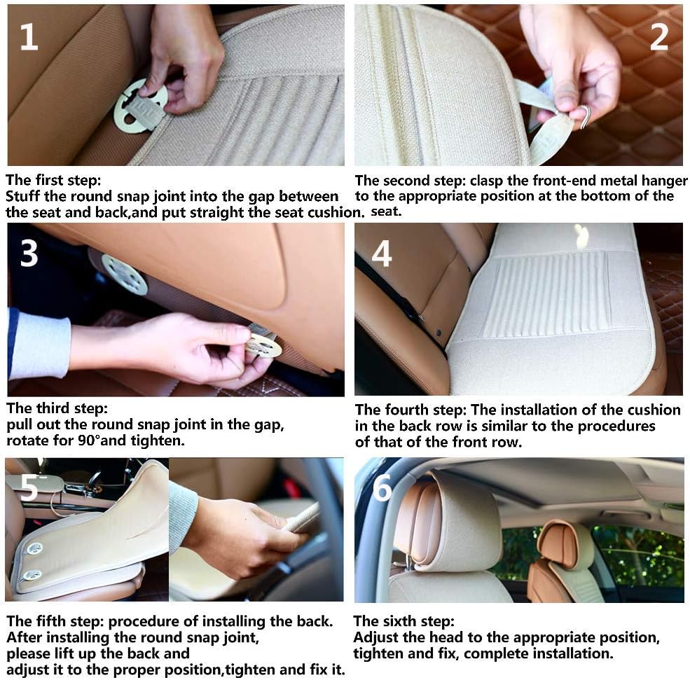 Suninbox Linen Front Car Seat Cover,Seat Protector,Buckwheat Hull Cooling