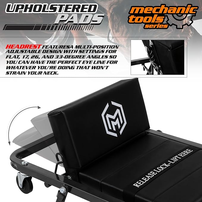 M-AUTO Heavy-Duty Convertible Mechanic Creeper, Z-Creeper 2-in-1 Creeper and
