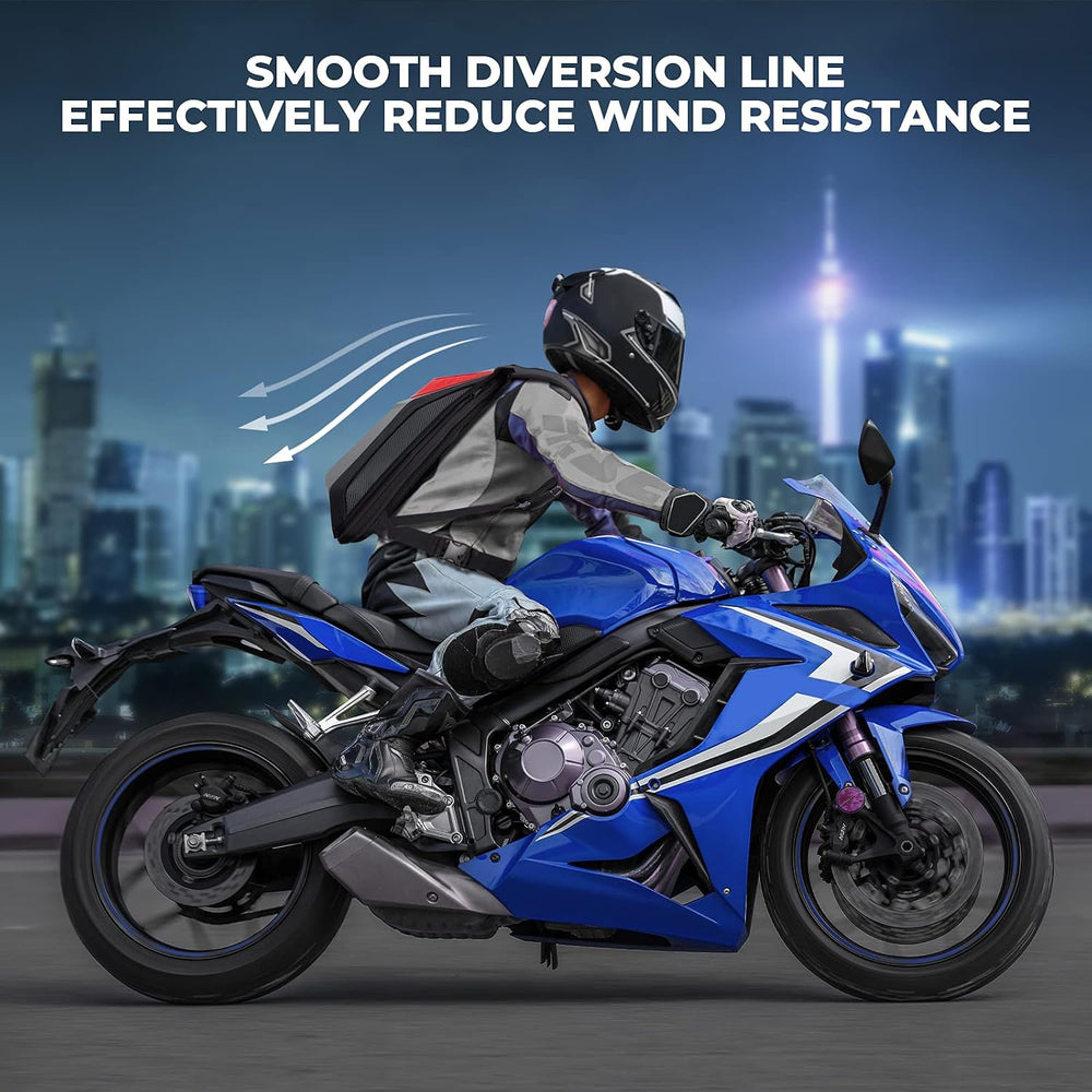 KEMIMOTO Motorcycle Backpack, Hardshell Helmet Backpack 22L Carbon Fiber Refl...