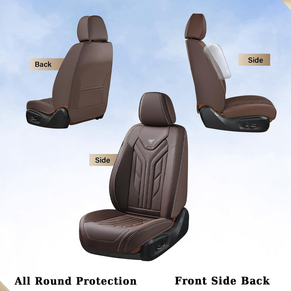 Coverado Car Seat Covers Full Set, Car Seat Protectors Leather Seat Covers fo...