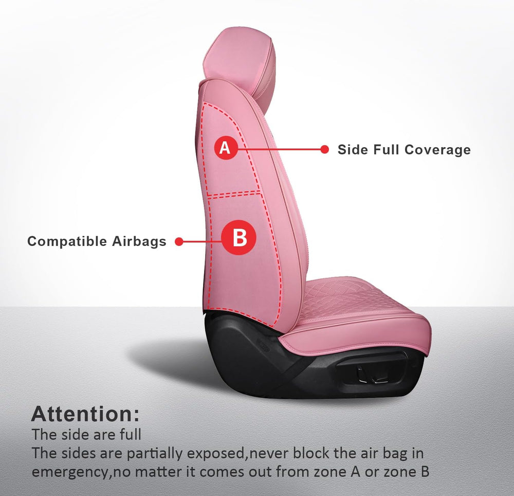 MIROZO Car Seat Covers Full Coverage for SUV Sedan Truck,Pink Full Set