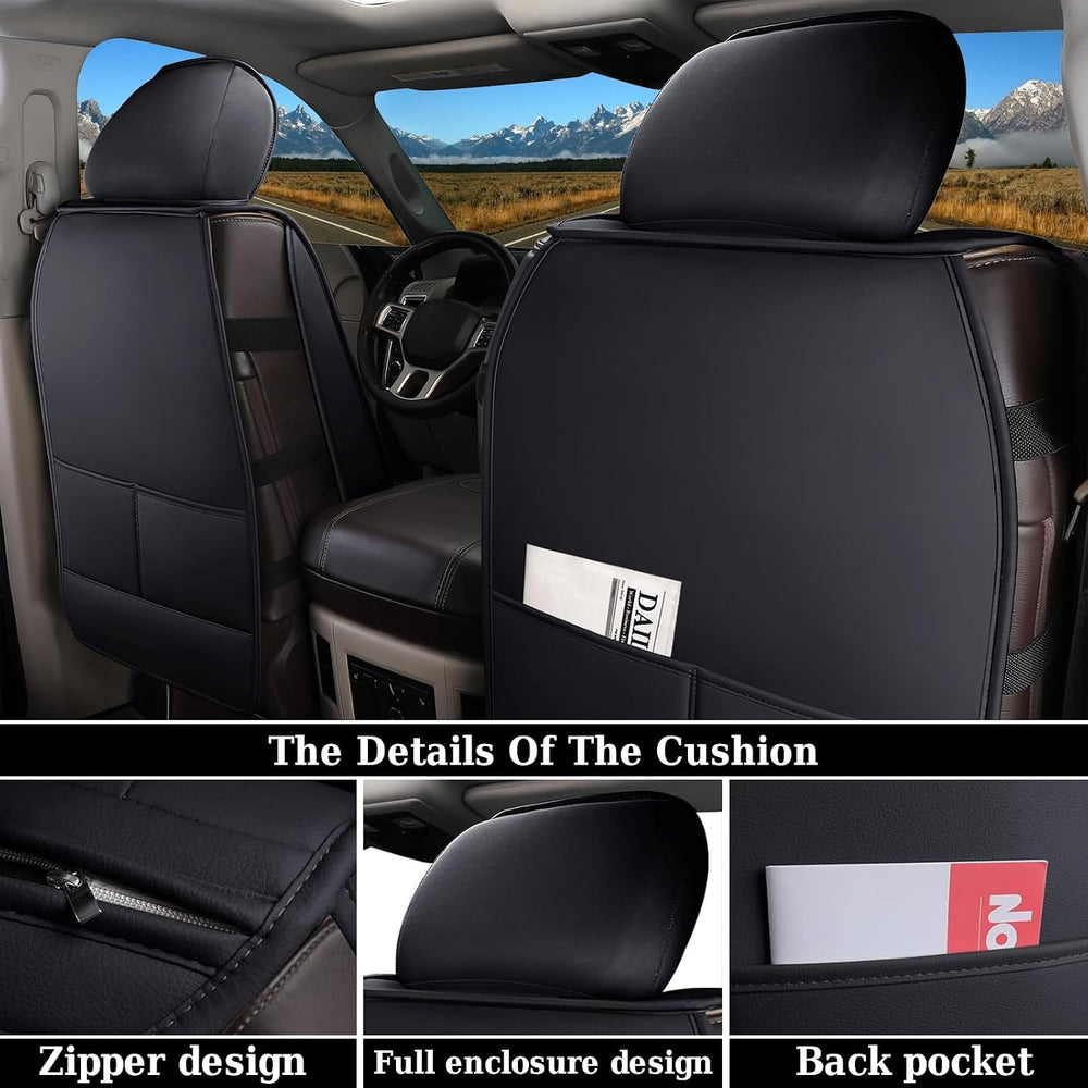 Coverado Car Seat Covers Full Set, Leather RAM 1500 Seat Covers Protectors Co...
