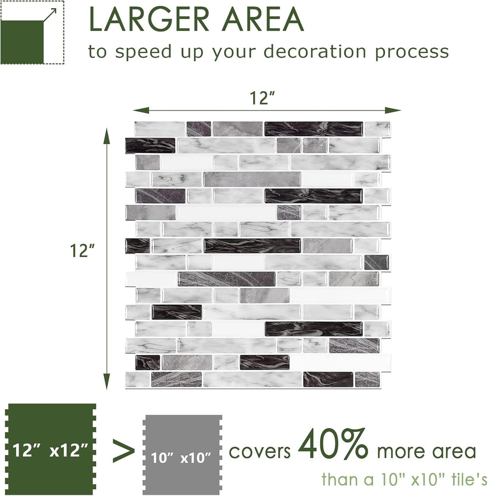 STICKGOO Peel and Stick Wall Tile Self-Adhesive Backsplash Thicker Design