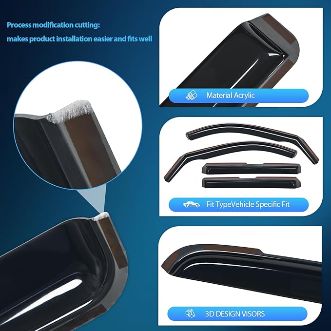 Nilight Durable in Channel Rain Guards (4PCS)