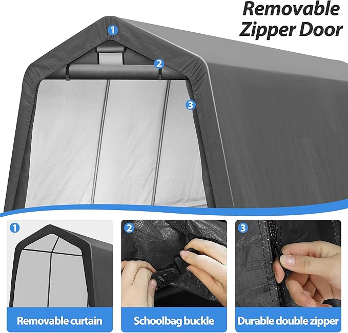 8' x 14' Outdoor Storage Shelter Shed, Portable Storage Shed Heavy Duty