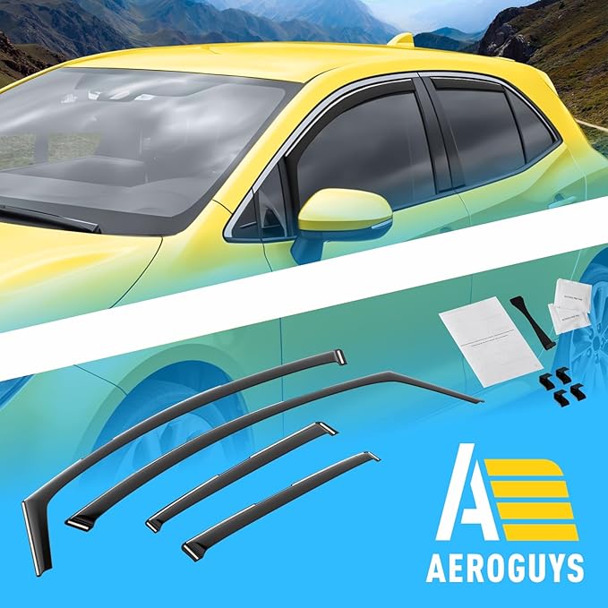 Extra Durable Window Deflectors in-Channel Window Visors Rain Guards Fit (4 pcs)