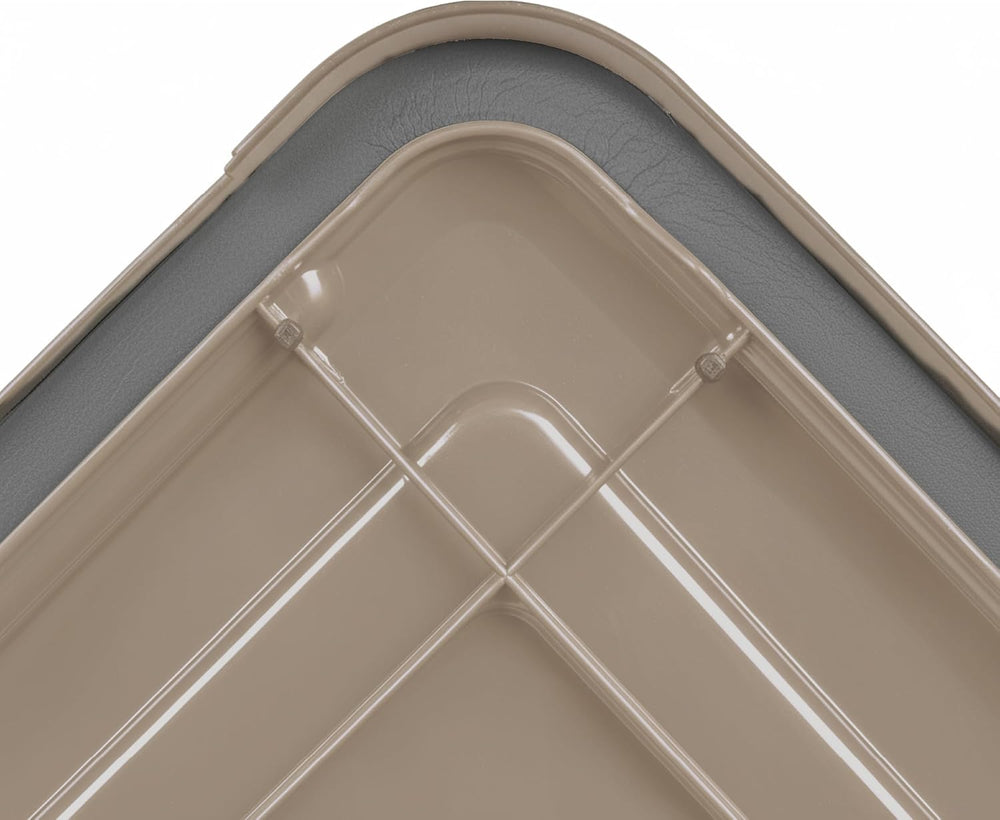 IRIS USA 6-Pack 19 Qt Storage Bins with Gasket Lids, Tan
