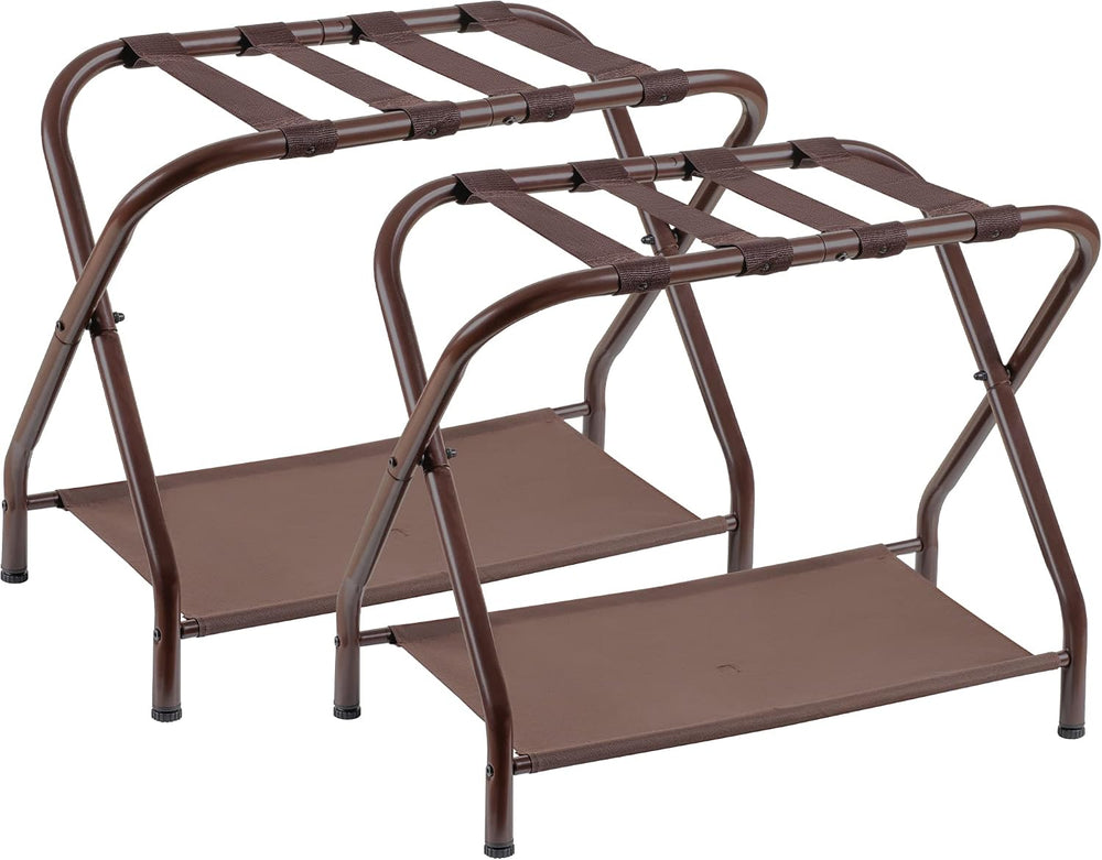Heybly Luggage Rack, Steel Folding Suitcase Stand (Pack of 2)