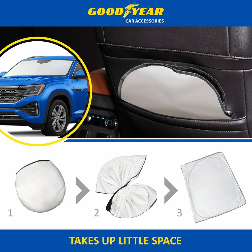 Goodyear Foldable Windshield Sunshade for Volkswagen Atlas Cross Sport 2020-2...