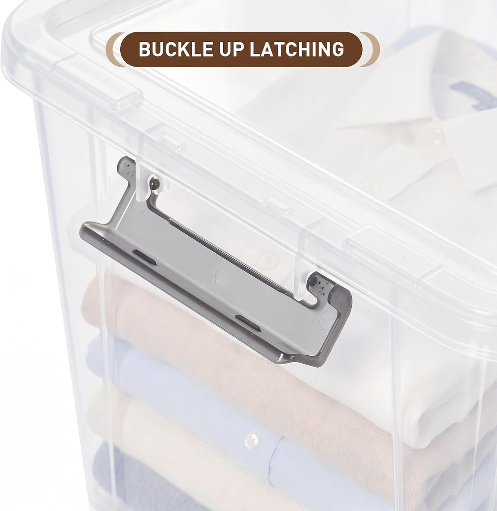 CITYLIFE 6 Packs 17 QT Plastic Storage Bins with Lids Large Stackable Storage...