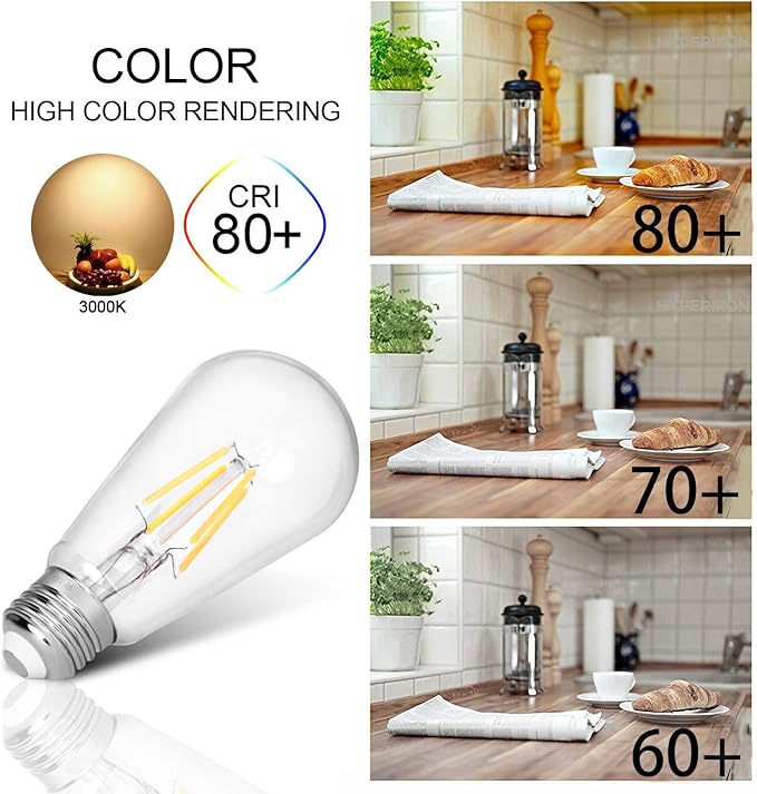 LED Edison Bulb 4W, Antique 40W Vintage Edison Bulb, E26 Light Bulb Non (Pack...
