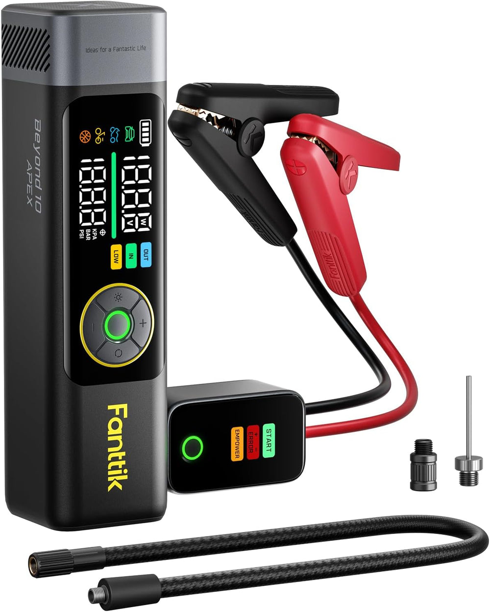 Fanttik Beyond 10 Apex 1800A Jump Starter with Fast Inflate Air Compressor