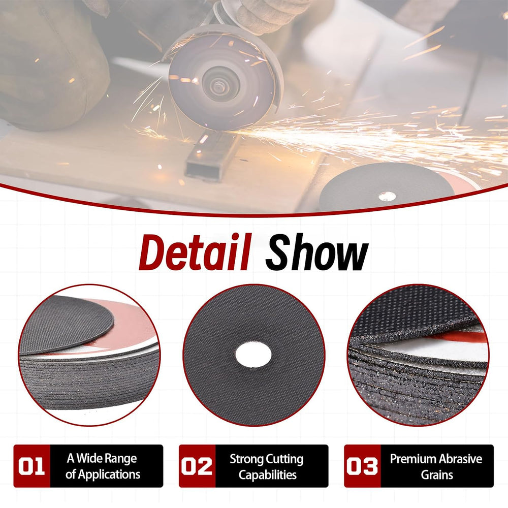 Cut Off Wheels 100 Pack 4-1/2 x 1/25 x 7/8 Inch Metal and Stainless Steel Cut...