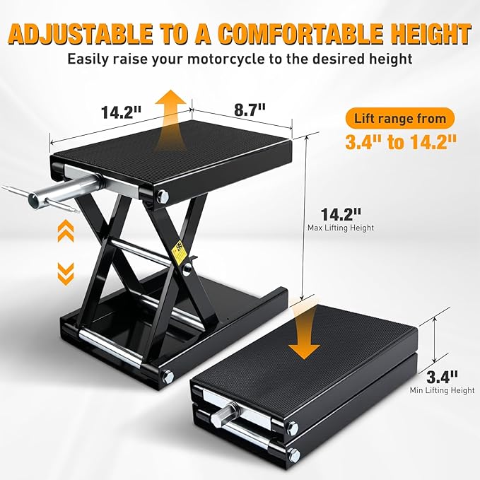 Nilight Motorcycle Lift Jack 1100 LBS Motorcycle Scissor Jack Stand Lift