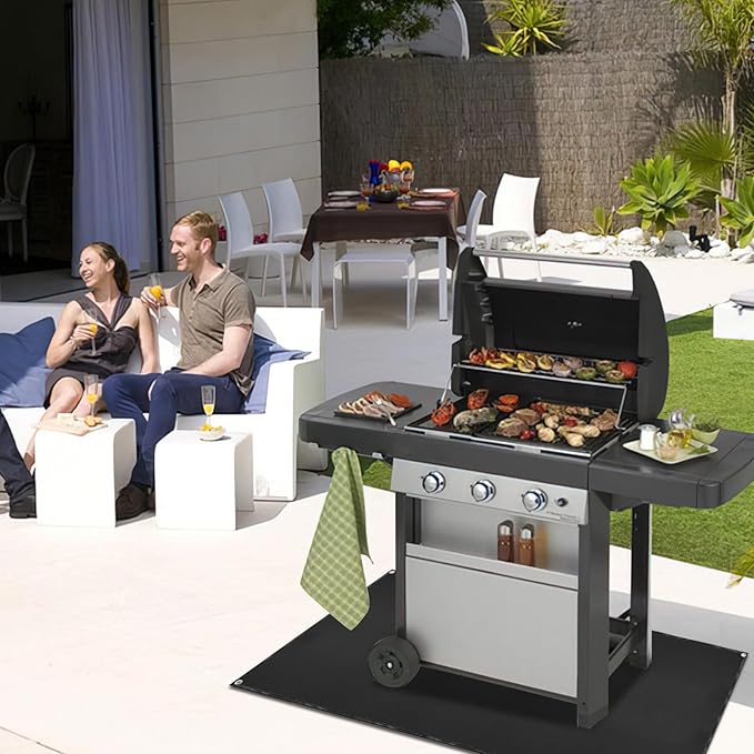 Under Grill Mat for Outdoor Grilling, 70 x 48 inches Double-Sided Fireproof