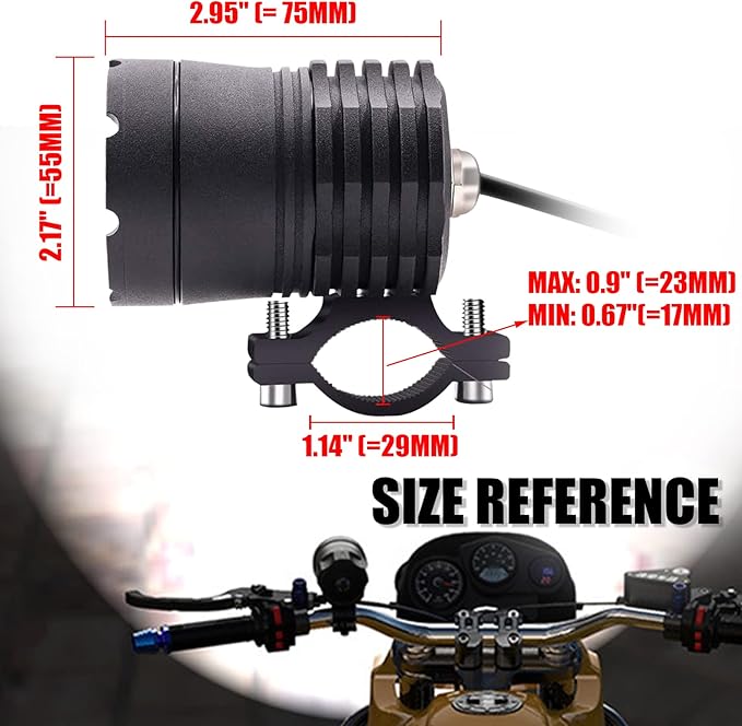 Motorcycle Driving Lights 12-60V 40W 3600LM LED Fog Lights